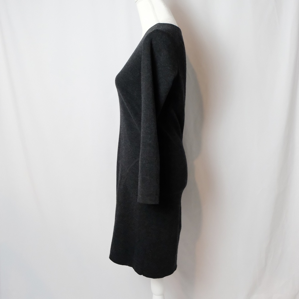 Theory Gray Wool V-Neck Career Work Dress Medium - Picture 4 of 8